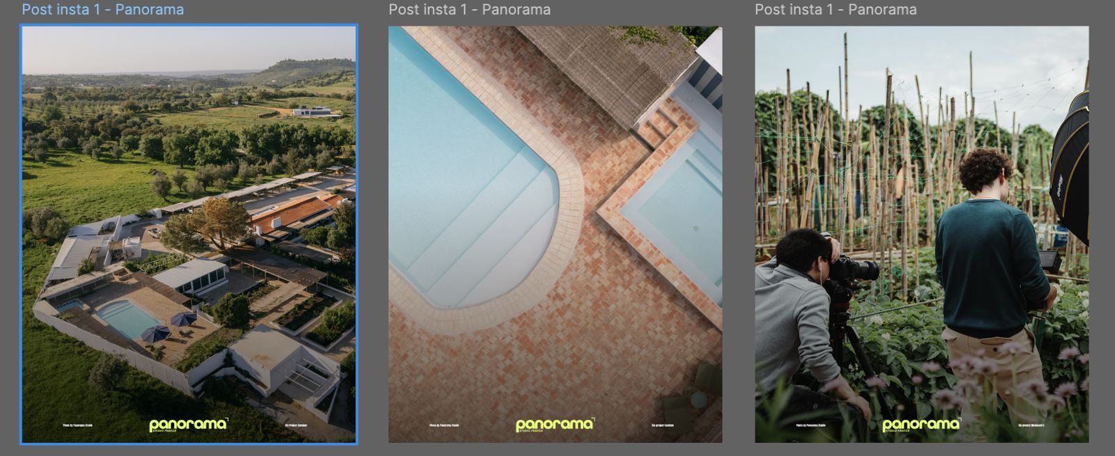 Landing page Panorama Studios